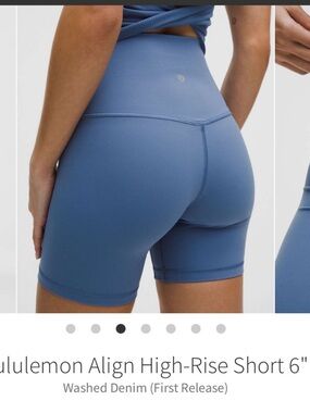 NWT Lululemon Align High Rise Shorts 6” Washed Denim Sz 2